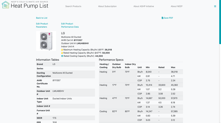 ASHP Product Detail Page