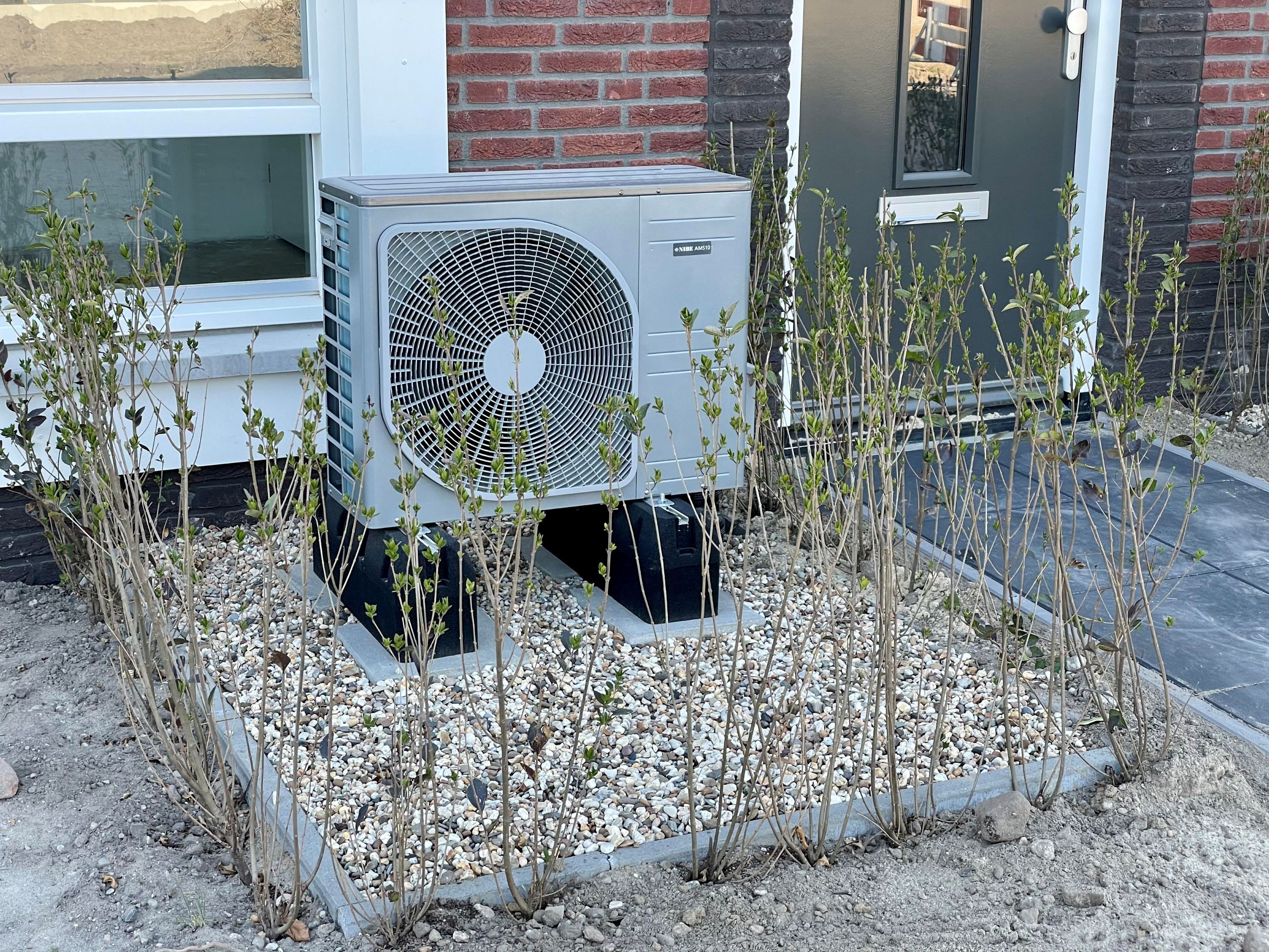 Heat pump outside building