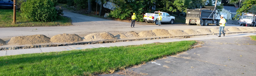 Workers replace gas lines after the merrimack gas explosion