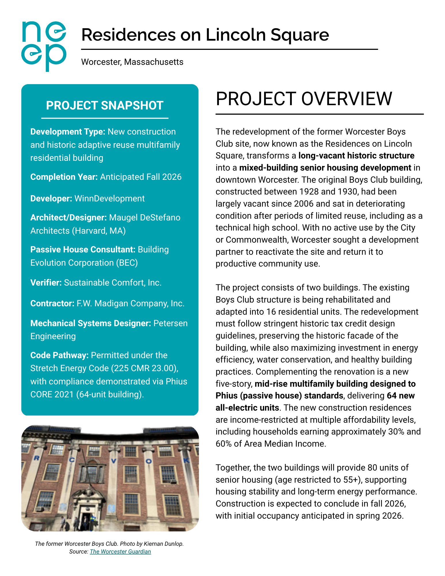 Front page of report