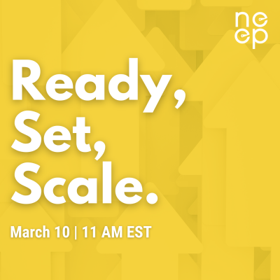 NEEP Ready, Set, Scale Webinar yellow logo square