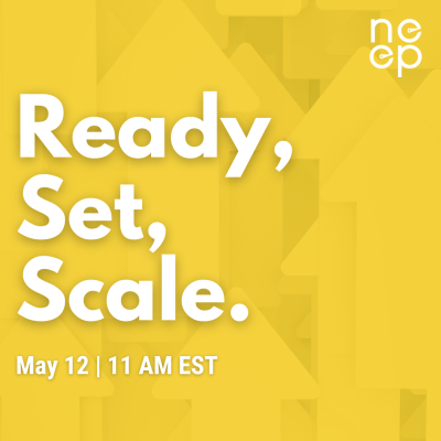 NEEP Ready, Set, Scale Webinar yellow logo square