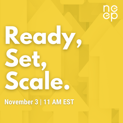 NEEP Ready, Set, Scale Webinar yellow logo square